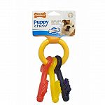 Puppy Teething Keys are designed for young puppies to aid in the growth and development of their teeth and jaws, and to encourage safe and non-destructive chewing. Great Bacon Flavor! Not recommended for dogs and puppies with any adult teeth.