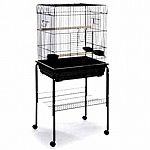 New larger-based cage offers plenty of room for small parrots such as african greys and eclectuses. Large front door provides access to pets and opens down landing-style. Removable bottom grille and pull-out bottom tray help make cleaning quick and easy.