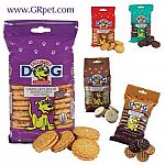 Treats for dogs. Cookies with creme filling. Made with natural, human-grade and kosher ingredients. Free of animal proteins, parts, bi-products and fillers. All natural, no preservatives, no cholesterol, no by-products or fillers.