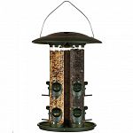 Three independent feeding tubes in one feeder. Plus, the two feeders in one design allows for changing each tube from sunflower/mixed seed feeder to thistle/finch seed feeder in seconds.