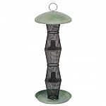 The No-No Finch Feeder by Sweet Corn holds 2 pounds of nyjer (thistle) seed and feeds 10-15 or more birds at one time. Makes a great gift a great gift for any bird lover. Ideal for patio or porch location or for hanging on a shepard's hook.