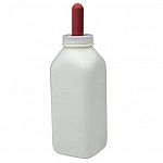 These 2 quart capacity nursing bottles are made of strong and durable polyethylene. Nipples are made from a special rubber formula to prolong nipple life and improve pliability. Features a screw-on cap and nipple for easy attachment.