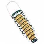 Unique spring shaped design holds one ear of corn for squirrels and other wildlife. Can also be used to hold nesting materials or fruit. Powder-coated galvanized steel. Package includes one spring.
