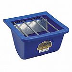 Duraflex Plastic Complete with four adjustable stainless steel bars that prevent other horses from eating the feed. Available in blue only.  9 qt.