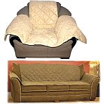 Protect your furniture with these beautifully baffled microsuede covers. Available in 2 neutral colors and 3 sizes that fit a chair, loveseat or sofa. Microsuede will capture loose hair and protect furniture from dirt.