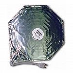 Uniquely constructed pattern heater on thermal aluminum foil. Easily affordable low watt, shallow bird bath deicer. Fully grounded with three-prong supply cord. Model B-9. 44 watts. Safe for Plastic Baths.