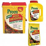 Preen prevents summer and winter annual weeds from growing in flower and vegetable beds and around trees and shrubs for up to three months.  Preen prevents new weeds from growing, it does not kill existing weeds.