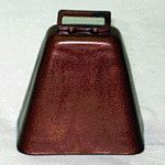Long distance cow bell 4 5/16th in height. Producers a sharp tone than can be heard at long distances. One piece steel construction. Powder coated. For livestock control or use at sporting events.