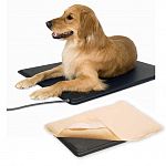 Great for the comfort of your dog or cat while outdoors, this outdoor heated mat is designed to keep your dog or cat warm and toasty. Durable and chew-resistant mat. Includes a free fleece cover. Also available is a removable deluxe cover (sold separatel