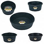 These Little Giant feed pans are made of a durable Duraflex rubber. Nothing matches the pliability and strength. Extra-thick side walls are designed to resist impact.