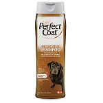  Perfect Coat Medicated Shampoo with Aloe Vera with moisturizers is specially formulated to provide soothing relief from the symptoms of seborrhea, eczema, and certain nonspecific dermatitis problems. 