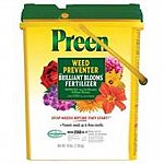 Preen Weed Preventer with Brilliant Blooms Fertilizer works all season long!Unlike with other weed killers and fertilizers, one easy application prevents weeds up to 3 months and fertilizes your plants for beautiful color.