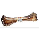 Smokehouse Mammoth Bone Dog Treat is a delicious beef bone that is roasted in beef juices for up to 53 hours. Perfect for any bone loving dog, this tasty treat is made in the USA. Your dog will be busy for hours enjoying this tasty bone!