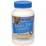 Multi-Tab Complete by Nutri-Vet is a complete multi-vitamin for your dog. Give to your dog daily in addition to the regular diet. Provides your pet with essential vitamins or minerals. Chewable tablet. Available in 60 count.