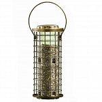 The Perky Pet Squirrel Stumper Bird Feeder is designed to keep squirrels away from your bird seed. Feeder has a metal cage that is made to be squirrel resistant and holds three pounds of bird seed. Top has a twist lock to keep seeds from escaping.