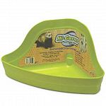 The Hi-Corner Litter Pan is great for helping to keep the litter mess made by your small animal pet to a minimum. May be used with chinchillas, ferrets, guinea pigs, pet rats, rabbits and other small pets. Comes in assorted colors. Size is 13.75