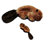 Plush dog toy in the shape of a beaver. For hours of enjoyment for you and your pet. Large measures 9
