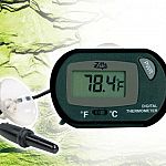 Cold-blooded reptiles stay healthier and more active with the accurate monitoring of a Digital Thermometer for Terrariums. Press a button to display temperatures from -10°F to 140°F (-23°C to 60°C) in either Fahrenheit or Celsius