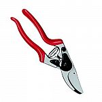 Pruning shears for left-handers. Cutting head offset to extend the forearm to provide optimum pruning efficiency, handles with rubber shock-absorber and cushion to protect the wrist, toothed centre-nut for aligning the cutting and anvil blades