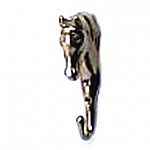  This bridle hook in the shape of a horse's head is very pretty and would look great hanging up outside of your horse's stall or in the tack room. It is 6 in. long, so it won't take up much space. 