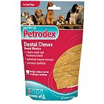 Petrodex combines the real beefhide chews that dogs love, with a dual enzyme formula to kill the bacteria that cause plaque and tartar.