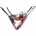 Soft fleece lined center; comfortably houses several ferrets; easy clip-on design fits in any cage. This is the best ferret hammock for the money.  Made of fleece and canvas and has adjustable straps that accomodate most homes