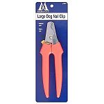 Stainless steel dog nail clipper with safety stop bar, which keeps nails at safe cutting length and helps prevent over-cutting. Made for heavy duty.