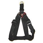 Fully adjustable, easy on dog harness. STEP-IN Fully adjustable, this dog harness is the perfect fit for every dog small, medium or large breed. It is available in sizes 4 sizes to fit any chest size.