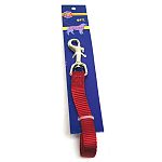 5/8 inch x 6 feet single nylon lead with swivel snap. Color: red.