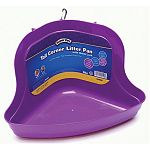 Extra high, flip-resistant litter pan that fits in the corner or cages. Locks onto all wire habitats. Easy to clean surface.  For Rabbits and Ferrets