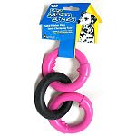 Triple the fun for small dogs to toss, chase and chew. Three solid rubber rings that are teeth chomping fun.