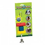 Treat-K-Bob is a reusable treat dispenser for Small Animals. Perfect for serving treats to rabbits, gerbils, hamsters, guinea pigs and more! This treat dispenser holds any predrilled treats or fresh fruits and veggies. Comes with 3 free treats!