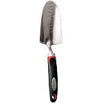 Gardening hand tools - stainless steel, black handle with red accent. Ergonomic comfort grips.