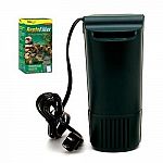 For frogs, newts and turtles. Efficient filtration for larger terrariums up to 55 gallons. Keeps water clear and removes odors. With whisper technology.