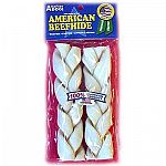 American Dog Rawhide Braids are made by Pet Factory in the USA and come in a pack of 2. Great for keeping your canine companion entertained for hours. Rawhides are made from cow hide from FDA and USDA inspected and approved facilities.