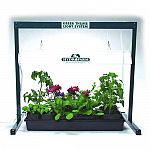 A 2ft. Stand with the lighting fixture and two 24 fluorescent bulbs. To help with the germination of new seedlings and plants. Assemble stand and hang fixture with bulbs that are included.
