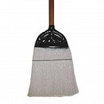 Broom for industrial use, for warehouses, garages or any large area. Industrial fiber broom for large areas. 10 inch trip with Riveted metal cap and wire band. Industrial quality lasts and lasts.