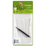Each pack contains 1 pencil and 25 visible white plastic t-labels. Easily mark and identify your plants. Durable plastic labels. Labels can be pushed into soil at plantings. 300 labels in total.