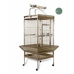 Signature Select series 3152 cage features rounded corner seed guards, pull-out bottom grilles and trays and include a playtop so birds have even more room to play and exercise. Four stainless steel feed cups and two solid wood perches are also included.