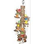 Multicolored design Natural wood is used to create this toy Durable construction for extended uses Easily clips to the top of the bird cage