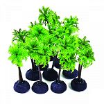 Power pack comes with an assortment of palm tree aquarium plants Weighted base holds plant firmly in place so it wont float away Gives fish a safe nesting place Serves as a natural focal point in your tank Mix and match with other plants to create a uniqu