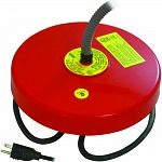 6 foot power cord, 120 volts Thermostatically controlled with an automatic shut-off Styrofoam float is completely enclosed within a rugged plastic housing The cord exits from the top of the unit which gives the heater added stability and it is less likely