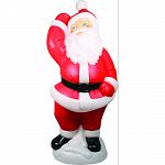 Durable, plastic blow mold santa for outdoor decorating Uses standard bulb, not included Easy to clean Made in the usa