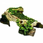 Covered in ivy & featuring large hallowed openings and basking levels for your reptiles. Great for snakes, hermit crabs, and small lizards.