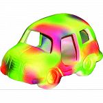 This funky fluorescent automobile is colorful and whimsical