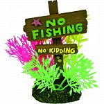 Informational signs surrounded with floral stems in many colors Safe for fresh or saltwater aquariums