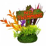 Informational signs surrounded with floral stems in many colors Safe for fresh or saltwater