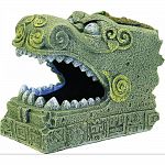 This ancient ruins serpent provides a large cave shelter formed from his menacing mouth. Decorative carvings adorn the stone facing creating an authentic replica from an ancient civilization