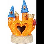 Enchanting & colorful, this pretty little heart castle will fit perfectly in any small tank All girls big or small will love the vibrancy and playfulness this castle brings to their aquarium Safe for fresh & saltwater.