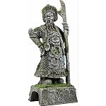 The thai warrior statue kneels in honor & respect to his opponent. A subtle covering of moss denotes the lengthy time this statue has been untouched Safe for all aquariums & terrariums.